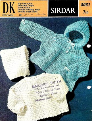 SIRDAR 3031 VINTAGE KNITTING PATTERN
