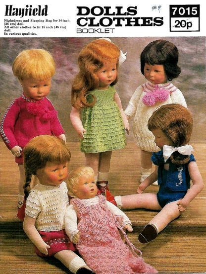 HAYFIELD DOLL'S CLOTHES VINTAGE KNITTING BOOKLET 7015