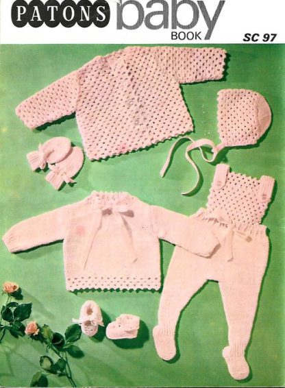 PATONS VINTAGE BABY KNITTING/CROCHET BOOK SC97 - Image 11