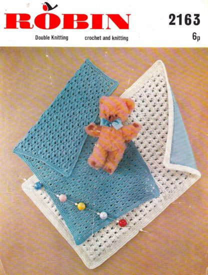 ROBIN 2163 VINTAGE KNITTING/CROCHET PATTERN