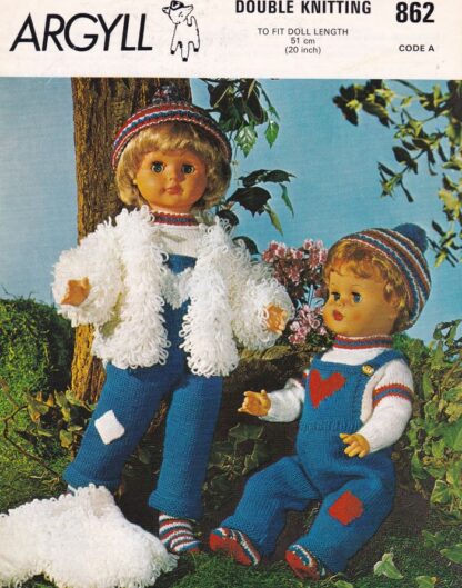 ARGYLL 862 VINTAGE DOLL KNITTING PATTERN