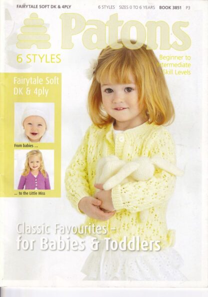 PATONS CLASSIC FAVOURITES FOR BABIES & TODDLER KNITTING BOOK 3851