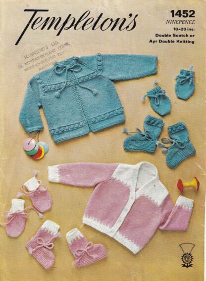 TEMPLETONS 1452 VINTAGE KNITTING PATTERN
