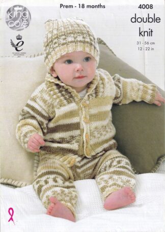KING COLE 4008 KNITTING PATTERN