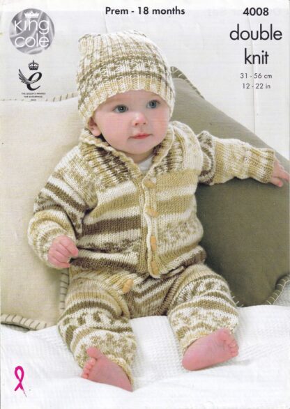 KING COLE 4008 KNITTING PATTERN