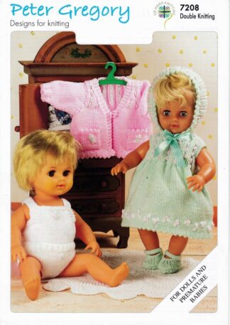 PETER GREGORY 7208 NEW DOLL KNITTING PATTERN