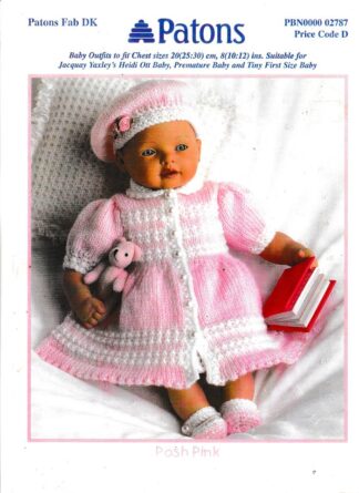 PATONS 2787 POSH PINK DOLL KNITTING PATTERN