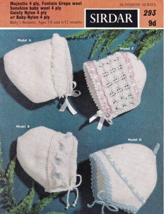 SIRDAR 293 VINTAGE KNITTING PATTERN
