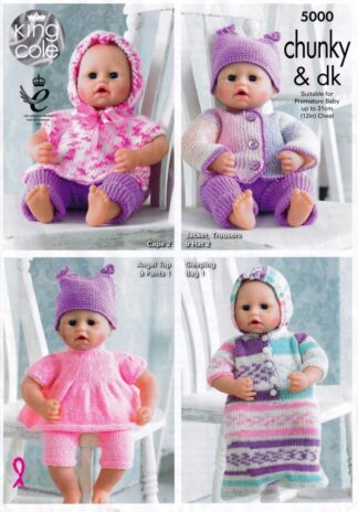 KING COLE 5000 DOLL KNITTING PATTERN