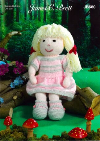 JAMES C. BRETT JB680 DOLL KNITTING PATTERN